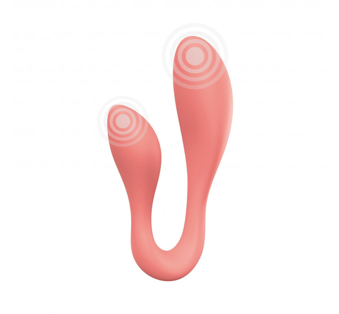 Смарт-стимулятор Adrien Lastic Couple Secrets II + APP для клітора та точки G, кораловий
