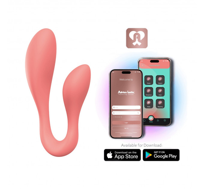 Смарт-стимулятор Adrien Lastic Couple Secrets II + APP для клітора та точки G, кораловий