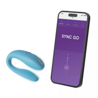 Смарт-вибратор для пар We-Vibe Sync Go Turquoise, голубой