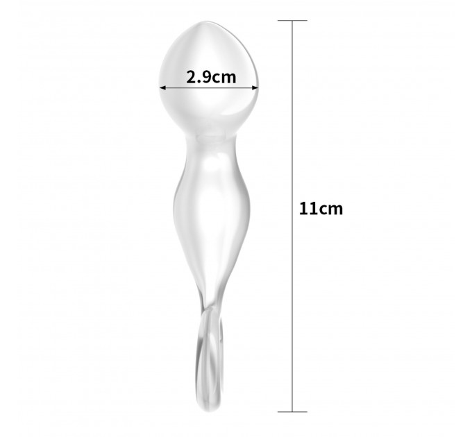 Скляний Анальний затор 4,5" Glass Romance Clear