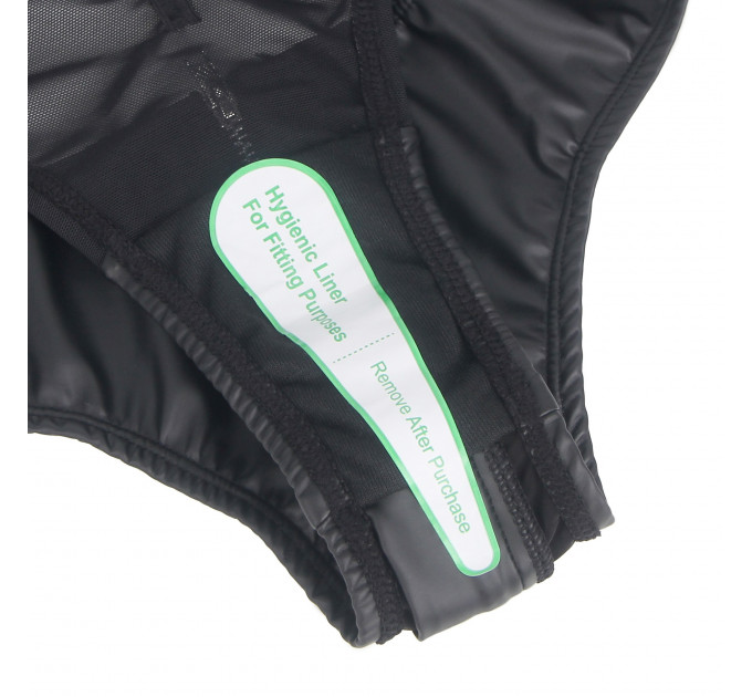 Труси на блискавці Star Night з екошкіри, чорні, M