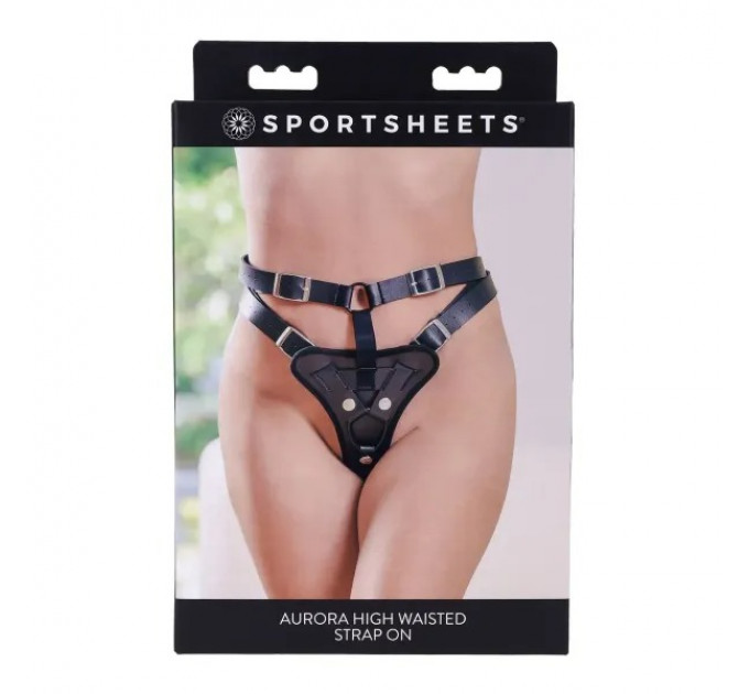 Трусики для страпонов Sportsheets Aurora High Waisted черные