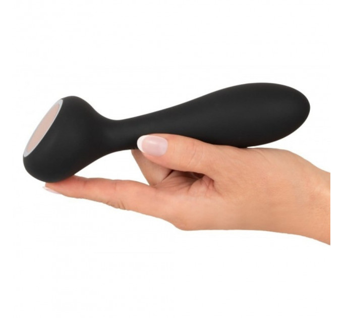 Универсальный вибратор с обогревом CUPA Warming Vibrator двухсторонний, черный, 17.3 см