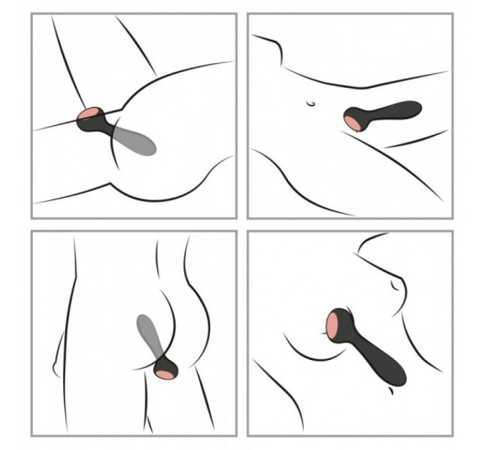 Универсальный вибратор с обогревом CUPA Warming Vibrator двухсторонний, черный, 17.3 см