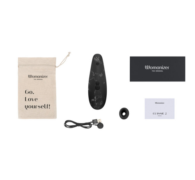 Вакуумный стимулятор клитора Womanizer Marilyn Monroe Black Marble