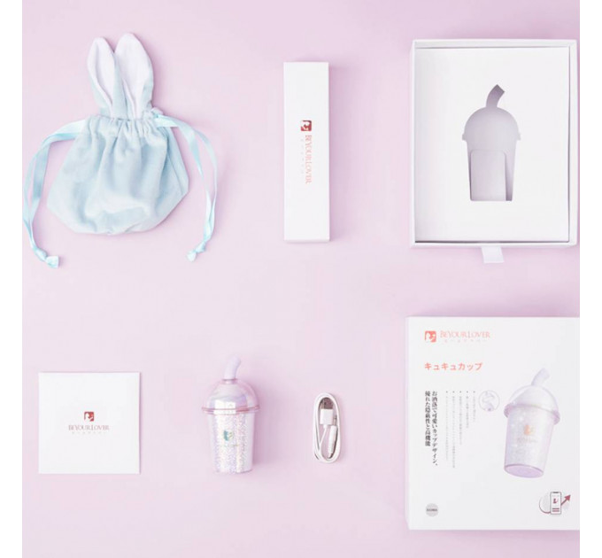 Вакуумний стимулятор у формі стаканчика з трубочкою BeYourLover Joy Cup сяючий бузковий, 9.1 см х 4.6 см