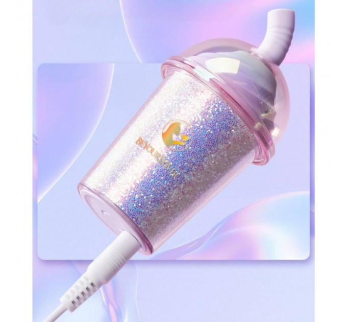 Вакуумний стимулятор у формі стаканчика з трубочкою BeYourLover Joy Cup сяючий бузковий, 9.1 см х 4.6 см