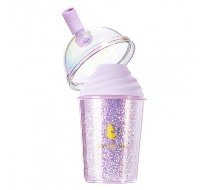 Вакуумний стимулятор у формі стаканчика з трубочкою BeYourLover Joy Cup сяючий бузковий, 9.1 см х 4.6 см