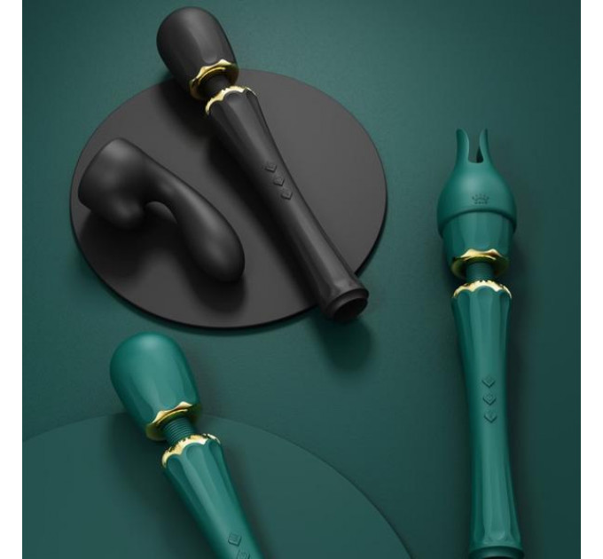 Вибратор микрофон с насадками Zalo Kyro Wand Turquoise Green