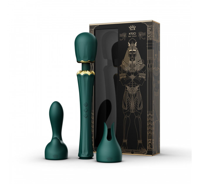 Вибратор микрофон с насадками Zalo Kyro Wand Turquoise Green