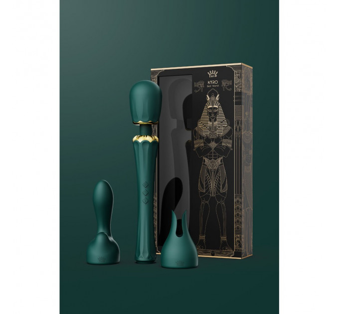 Вибратор микрофон с насадками Zalo Kyro Wand Turquoise Green