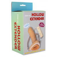 Вибромассажер с поясом Vibrating Hollow Extender Strap-On.