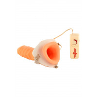 Вибромассажер с поясом Vibrating Hollow Extender Strap-On.