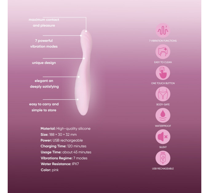 Вибратор для точки G Sweet Em, розовый