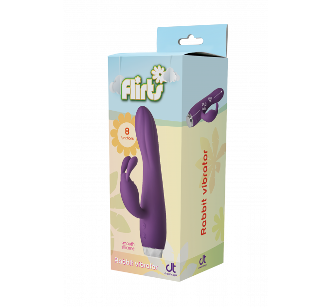 Вибратор кролик Dream Toys Flirts Rabbit, фиолетовый, 17 х 3 см