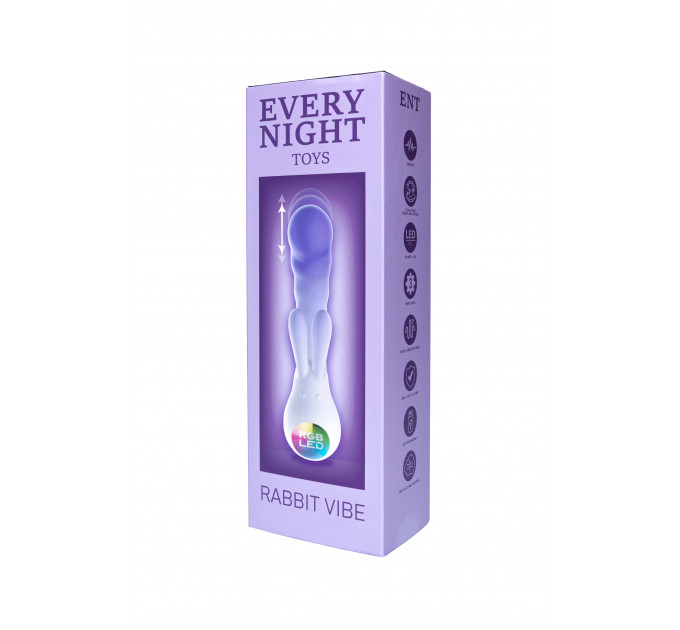 Вибратор-кролик со светодиодом Every Night Toys для точки G, фиолетовый градиент