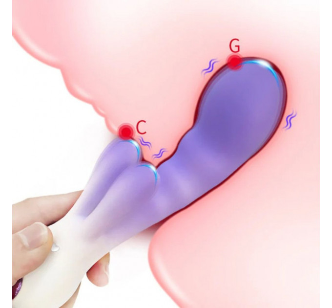 Вібратор-кролик зі світлодіодом Every Night Toys для точки G, фіолетовий градієнт