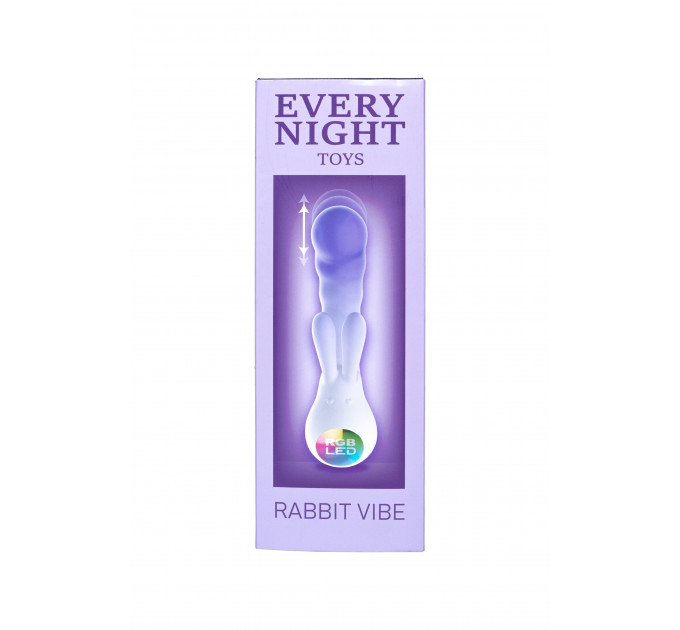 Вибратор-кролик со светодиодом Every Night Toys для точки G, фиолетовый градиент