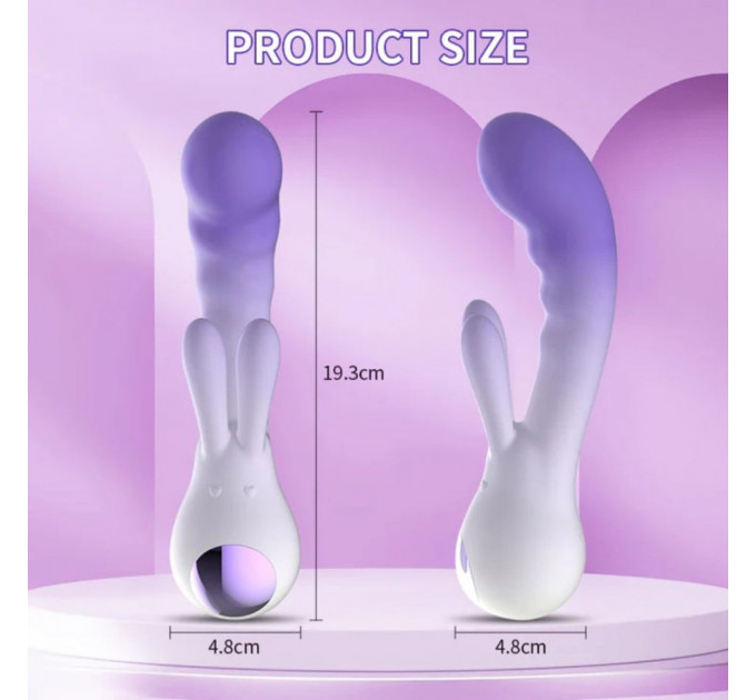 Вібратор-кролик зі світлодіодом Every Night Toys для точки G, фіолетовий градієнт