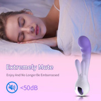 Вибратор-кролик со светодиодом Every Night Toys для точки G, фиолетовый градиент