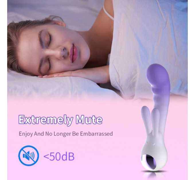 Вібратор-кролик зі світлодіодом Every Night Toys для точки G, фіолетовий градієнт