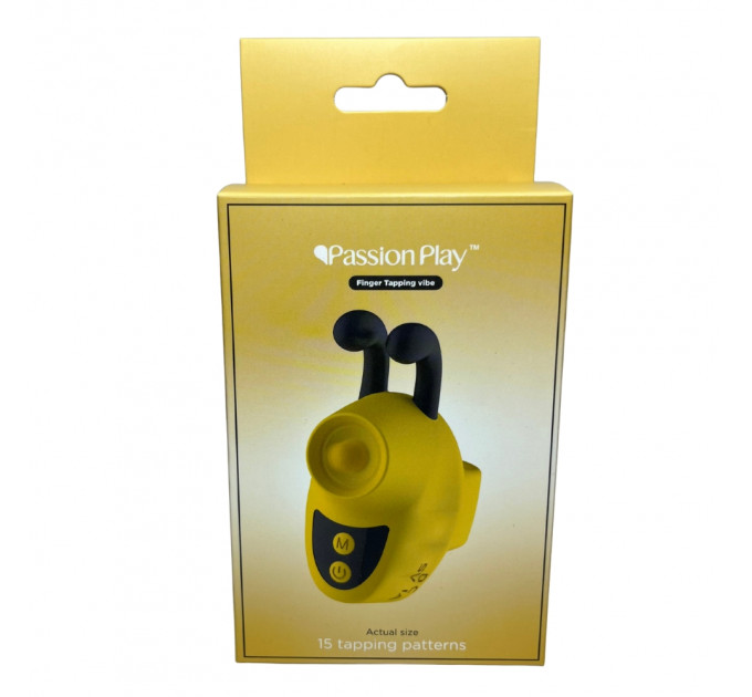 Вібратор на палець Passion Play у вигляді бджілки, жовтий, 12 режимів вібрації, 5,6 × 3,6 см