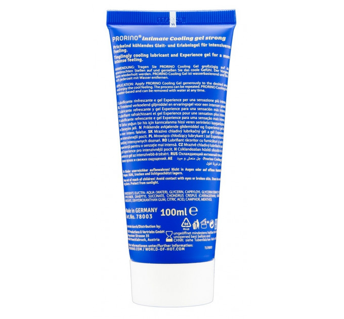 Интимный гель Hot PRORINO Intimate Strong с эффектом охлаждения, 100 мл