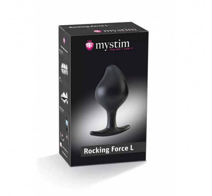Анальна пробка для електростимуляції Mystim, силіконова, чорна, 10.5 х 4.7 см