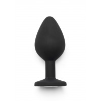 Анальна пробка з кристалом ToyJoy Diamond Booty Jewel, чорний, Medium