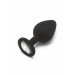 Анальная пробка с кристаллом ToyJoy Diamond Booty Jewel, черный, Medium