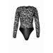 Боди с кружевом, F296 Noir Handmade Psyche с открытым доступом, с молнией, черное, размер S
