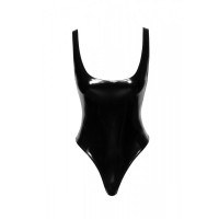 Боди сексуальное из блестящего винила F245 S Noir Handmade