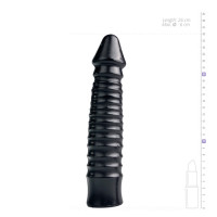 Великий фалоімітатор із рельєфом All BlackAB29 чорний, 26 см