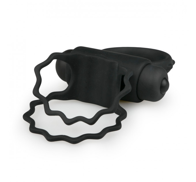 ET355BLK Эрекционное кольцо двойное Duo Cockring с вибро, черное