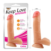 Фаллоиммитатор реалистичный Chisa Keep Love Cute Dildo на присоске, бежевый