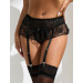 Мереживні трусики з пажами для панчох Star Night і відкритим доступом, чорні, XS-S