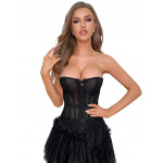 Корсет в сеточку Star Night с трусиками, черный, XXL (без коробки)