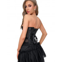 Корсет в сіточку Star Night з трусиками, чорний, XXL (без коробки)