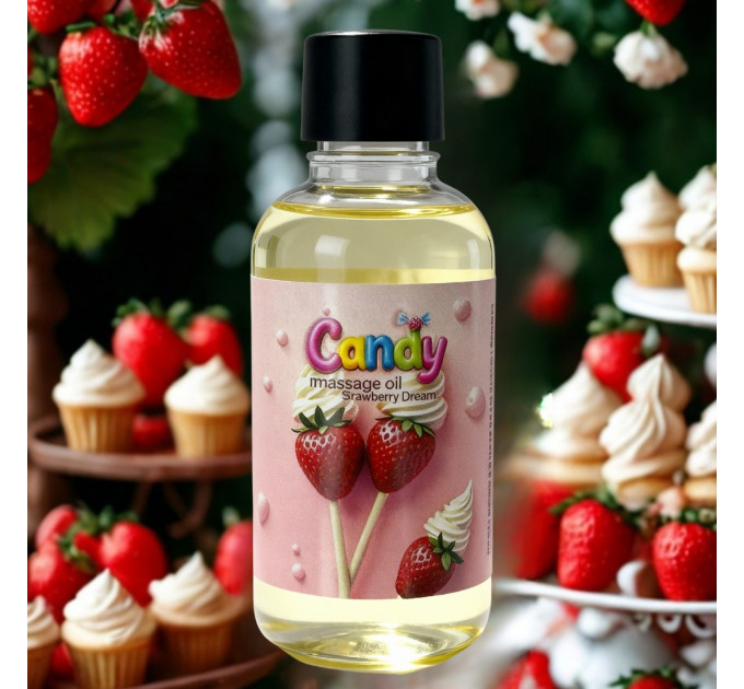 Олія масажна Candy з ароматом Полуниці зі вершками, 50 мл