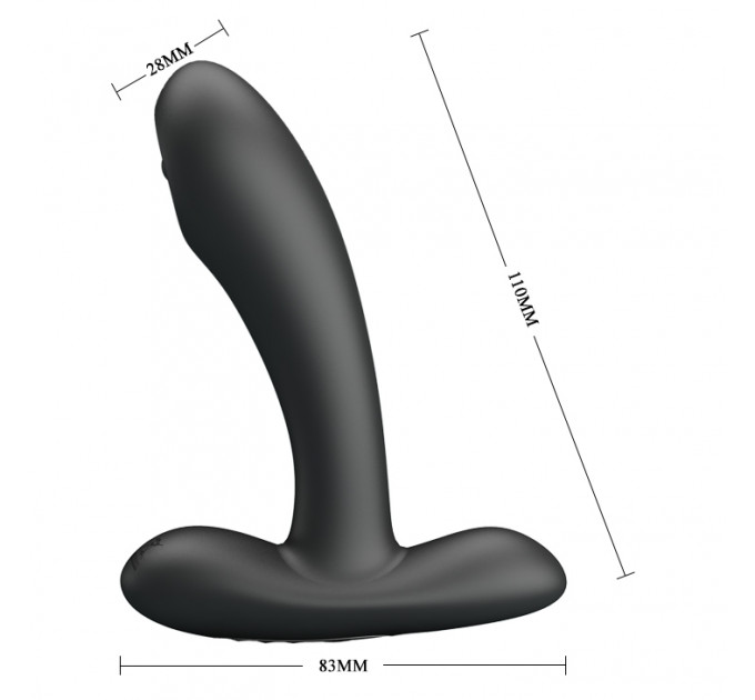 Массажер простаты Pretty Love Remington с пульсацией, черный, 11 х 2,8 см