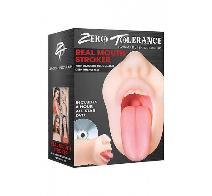 Мастурбатор рот Zero Tolerance з язиком, 16.5 см