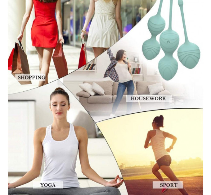 Набор вагинальных виброшариков Every Night Toys Audrey, 3 шт, с дистанционным пультом, бирюзовый