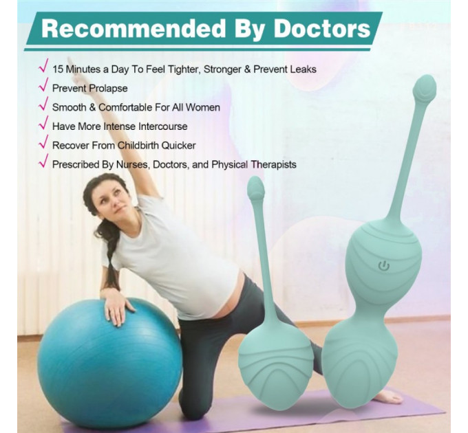 Набор вагинальных виброшариков Every Night Toys Audrey, 3 шт, с дистанционным пультом, бирюзовый