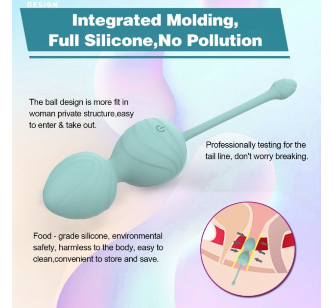 Набор вагинальных виброшариков Every Night Toys Audrey, 3 шт, с дистанционным пультом, бирюзовый