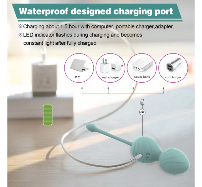 Набор вагинальных виброшариков Every Night Toys Audrey, 3 шт, с дистанционным пультом, бирюзовый