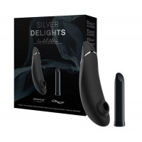 Набор секс игрушек Womanizer&We-Vibe Silver Delights Collection чёрный с серебристыми вставками Набор секс игрушек Womanizer&We-Vibe Silver Delights Collection чёрный с серебристыми вставками