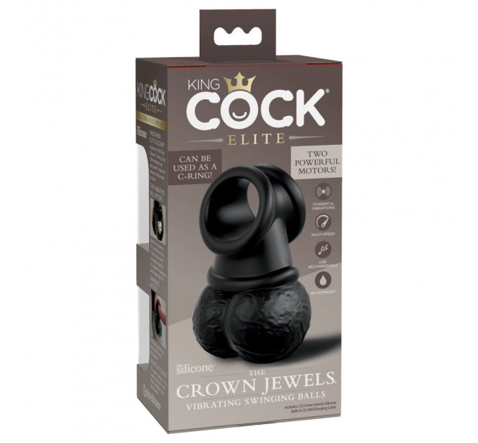 Насадка для страпона "мошонка с вибрацией" Pipedream King Cock Elite черная