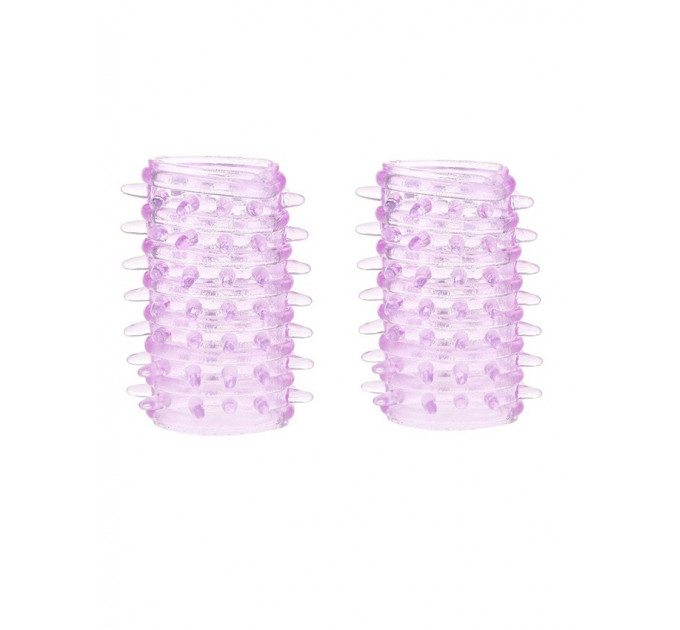 Насадки на палець Star Night рельєфні, рожеві, 2 шт.