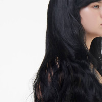 Перука довга хвиляста з чубчиком Fetish Hair чорний, 80 см