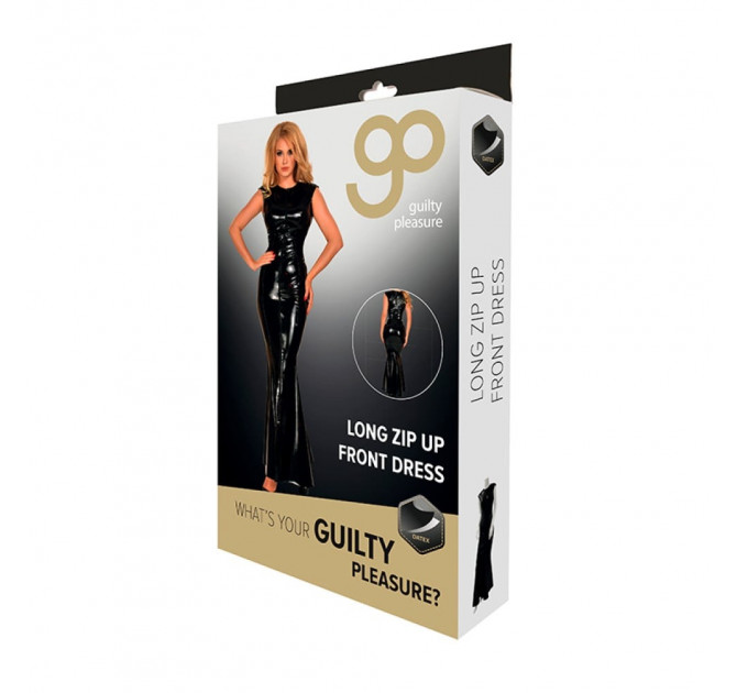 Платье длинное, на молнии спереди Guilty Pleasure черное, S